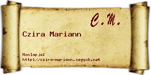 Czira Mariann névjegykártya